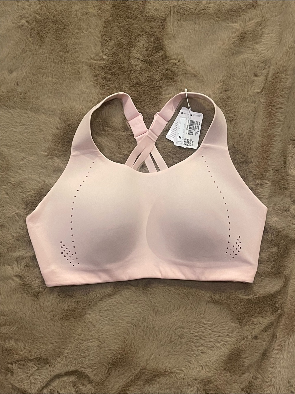 LULULEMON AIRSUPPORT AIR SUPPORT BRA PINK 36DD STMI STRAWBERRY MILKSHAKE TOP